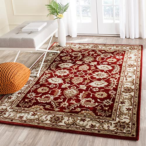 Safavieh Royalty Collection Area Rug - 8' x 10', Red & Ivory, Handmade Traditional Oriental Wool, Ideal for High Traffic Areas in Living Room, Bedroom (ROY244B)