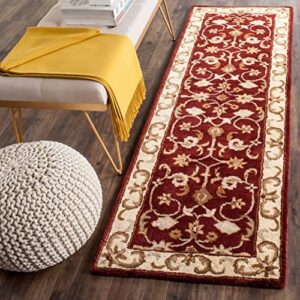 Safavieh Royalty Collection Area Rug - 8' x 10', Red & Ivory, Handmade Traditional Oriental Wool, Ideal for High Traffic Areas in Living Room, Bedroom (ROY244B)