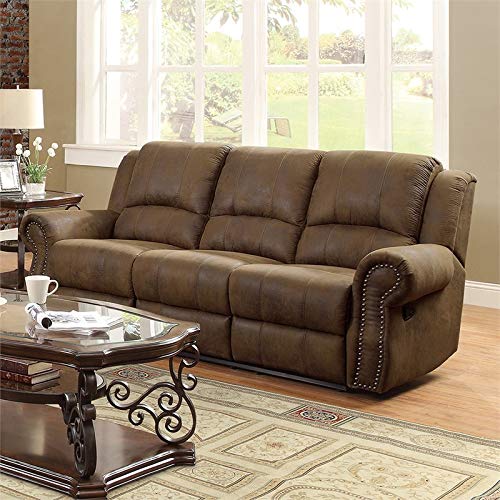 Coaster Furniture Sir Rawlinson Motion Sofa with Nailhead Studs Buckskin Brown 650151