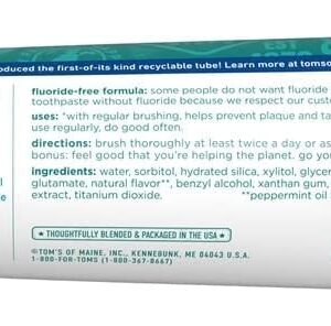 Tom's Of Maine Botanically Bright Whitening Toothpaste Peppermint 4.7 Oz (pack of 6)