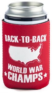 funny guy mugs back-to-back world war champs collapsible neoprene can coolie - drink cooler