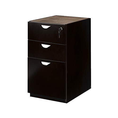 Mayline Mira Series Box/File Credenza Pedestal, Brown