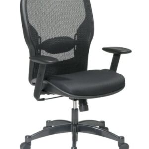 SPACE Seating Breathable Mesh Black Back and Padded Mesh Seat, 2-to-1 Synchro Tilt Control, Adjustable Arms and Lumbar Support with Gunmetal Finish Base Managers Chair