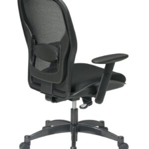 SPACE Seating Breathable Mesh Black Back and Padded Mesh Seat, 2-to-1 Synchro Tilt Control, Adjustable Arms and Lumbar Support with Gunmetal Finish Base Managers Chair