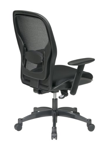 SPACE Seating Breathable Mesh Black Back and Padded Mesh Seat, 2-to-1 Synchro Tilt Control, Adjustable Arms and Lumbar Support with Gunmetal Finish Base Managers Chair