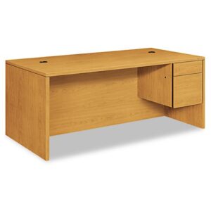 hon 10585rcc 10500 series large l or -inch u-inch right 3/4-height ped desk, 72 x 36, harvest