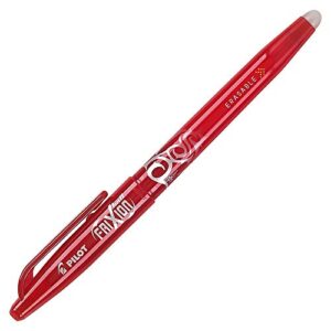 pilot frixion erasable rollerball gel pen, fine point, 0.7 mm, red barrel, red ink