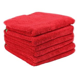 chemical guys mic_997_6 fluffer miracle supra microfiber towel, red, 24" x 16", pack of 6