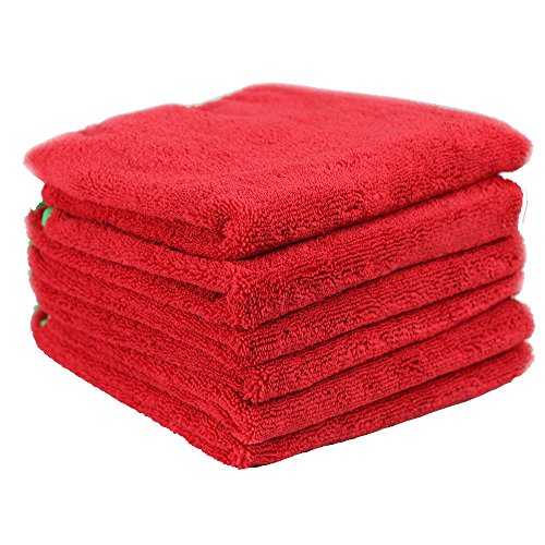 Chemical Guys MIC_997_6 Fluffer Miracle Supra Microfiber Towel, Red, 24" x 16", Pack of 6