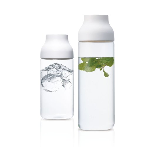 Kinto 22971 Capsule Water Carafe, Pitcher, Cold Water Bottle, 33.8 fl oz (1 L), White