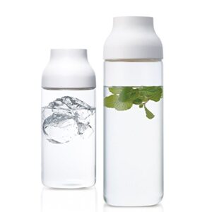 Kinto 22971 Capsule Water Carafe, Pitcher, Cold Water Bottle, 33.8 fl oz (1 L), White