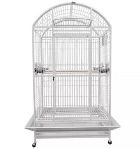 king's cages 9004030 parrot cage dome top bird cage with new locks toy toys macaws cockatiel parakeet (white)