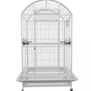 King's Cages 9004030 Parrot CAGE Dome Top Bird Cage with New Locks Toy Toys Macaws Cockatiel Parakeet (White)