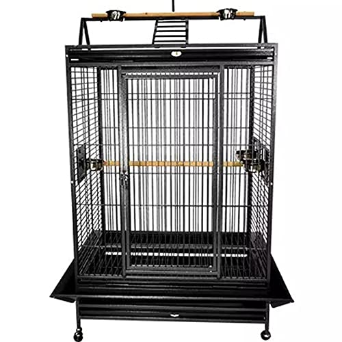 King's Cages Superior Line Play Pen for Large Birds SLP 4030 Parrot Cage 40X30X68 Cockatoos Macaws Amazons African Greys Black Silver Color