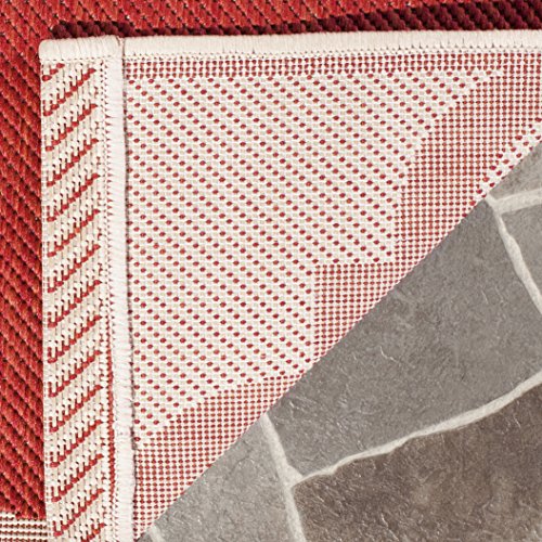 SAFAVIEH Courtyard Collection 2'3' x 6'7' Red CY6243 Moroccan Trellis Indoor/ Outdoor Patio Backyard Mudroom Runner Rug