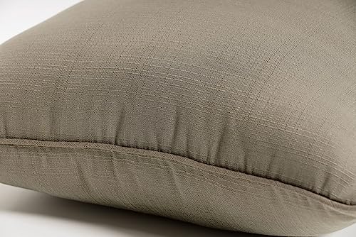 Pillow Perfect Forsyth Solid Indoor/Outdoor Lumbar Pillow Plush Fill, Weather and Fade Resistant, Lumbar - 11.5" x 18.5", Brown, 2 Count