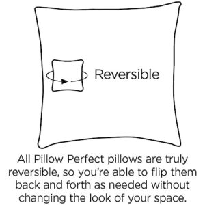 Pillow Perfect Pompeii Solid Indoor/Outdoor Lumbar Pillow Plush Fill, Weather and Fade Resistant, Lumbar - 11.5" x 18.5",, Orange, 2 Count