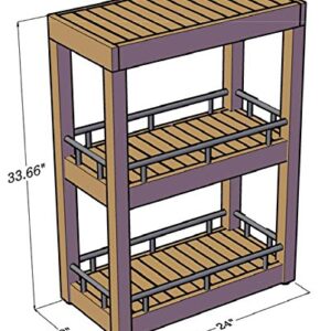 AquaTeak Patented Sula Rectangle Three Tier Teak & Stainless Bath Stand