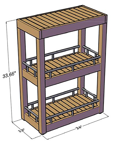 AquaTeak Patented Sula Rectangle Three Tier Teak & Stainless Bath Stand