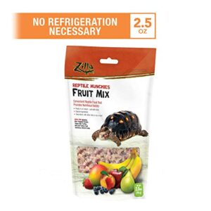 Zilla Reptile Food Munchies Fruit Mix for Pet Iguanas, Skinks, Tegus, Box Turtles, Tortoises & Hermit Crabs, 2.5 Ounce