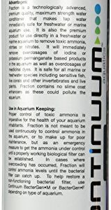 Continuum Aquatics Fraction - Concentrated Water Conditioner Instantly Removes Chlorine, Ammonia, and Chloramine in Marine Saltwater and Freshwater Aquariums