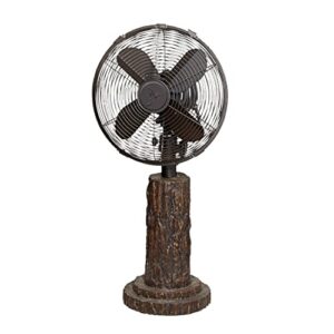 deco breeze decobreeze dbf0610 rustic table fan from fir bark collection in bronze/dark finish, 9.00 inches, 10 inch