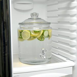 Anchor Hocking 2 Gallon Heritage Hill Beverage Dispenser with Lid (2 piece, all glass, dishwasher safe)