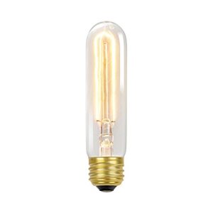 globe electric 01322 60w vintage edison t10 radio tube incandescent filament light bulb, e26 base, 245 lumens