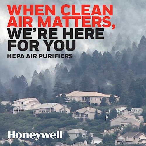 Honeywell AllergenPlus HEPA Tower Air Purifier, Airborne Allergen Reducer for Small Rooms (75 sq ft), Black - Wildlfire/Smoke, Pollen, Pet Dander, and Dust Air Purifier, HPA060