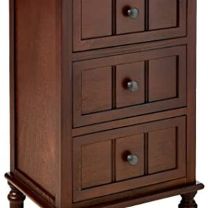 Decor Therapy Simplify Three Drawer Wood Accent Cabinet Side Table, 11.8 in x 15.75 in x 26 in, Walnut