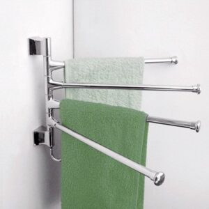 vktech wall-mounted swing 4-arm kitchen towel rack,stainless steel
