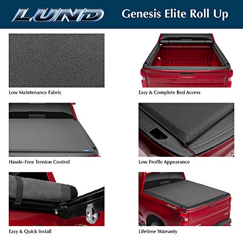 Lund Genesis Elite Roll Up Soft Roll Up Truck Bed Tonneau Cover | 96850 | Fits 2008 - 2016 Ford Super Duty 6' 10" Bed (81.8")