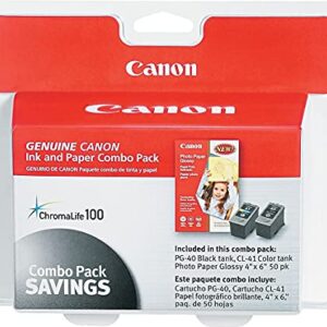 Canon Ink 40-41 Cartridges Photo Paper Combo Pack CNM0615B009