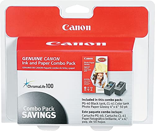 Canon Ink 40-41 Cartridges Photo Paper Combo Pack CNM0615B009