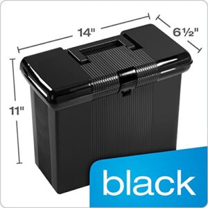 Pendaflex Portable File Box, Black, 11" H x 14" W x 6-1/2" D (41732)