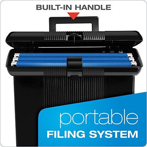 Pendaflex Portable File Box, Black, 11" H x 14" W x 6-1/2" D (41732)