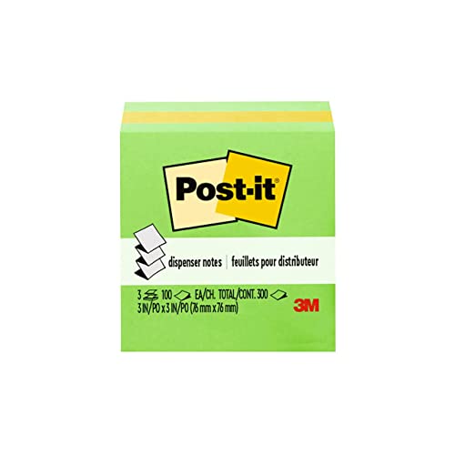 Post-it Pop-up Notes, 3x3 in, 3 Pads, America's #1 Favorite Sticky Notes, Floral Fantasy Collection, Bold Colors (Green, Yellow, Orange, Purple, Blue), Clean Removal, Recyclable (3301-3AU-FF)