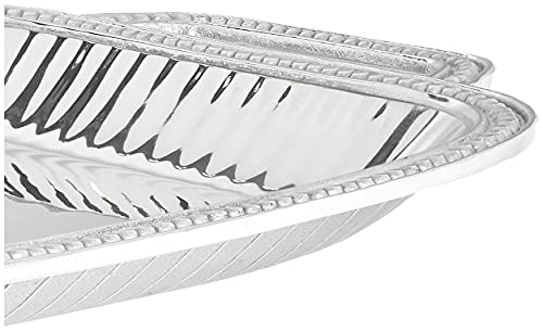 Wilton Armetale Flutes and Pearls Rectangular Serving Tray with Handles, 18-Inch-by-12-Inch - , Silver