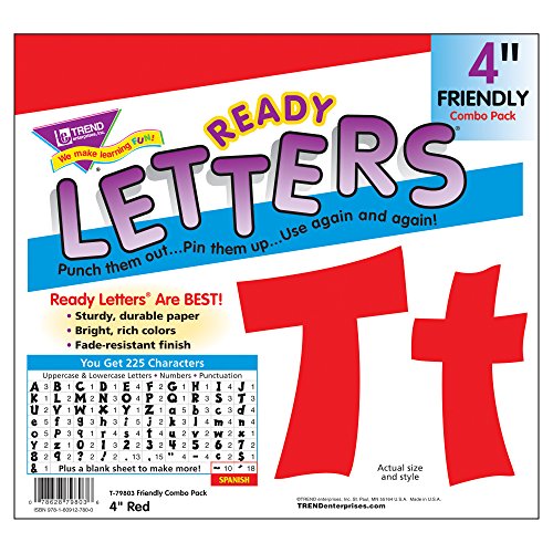 TREND enterprises, Inc. T-79803 Red 4" Friendly Combo Ready Letters