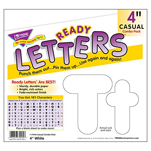 TREND ENTERPRISES White 4" Casual Combo Ready Letters (T-79905)