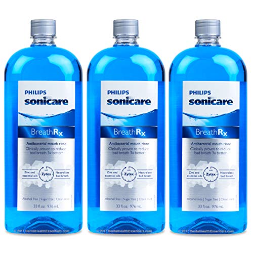 Phillips sonicare BreathRx Anti-Bacterial Mouth Rinse, 3 Bottle Economy Pack (Each Bottle is 33 oz)