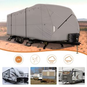 Leader Accessories 27'-30' Travel Trailer RV Cover Windproof Extra Thick Upgraded 5 Layers Camper Cover with Adhesive Repair Patches