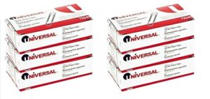 universal nonskid paper clips, wire, jumbo, silver-100 ct, (6 boxes)