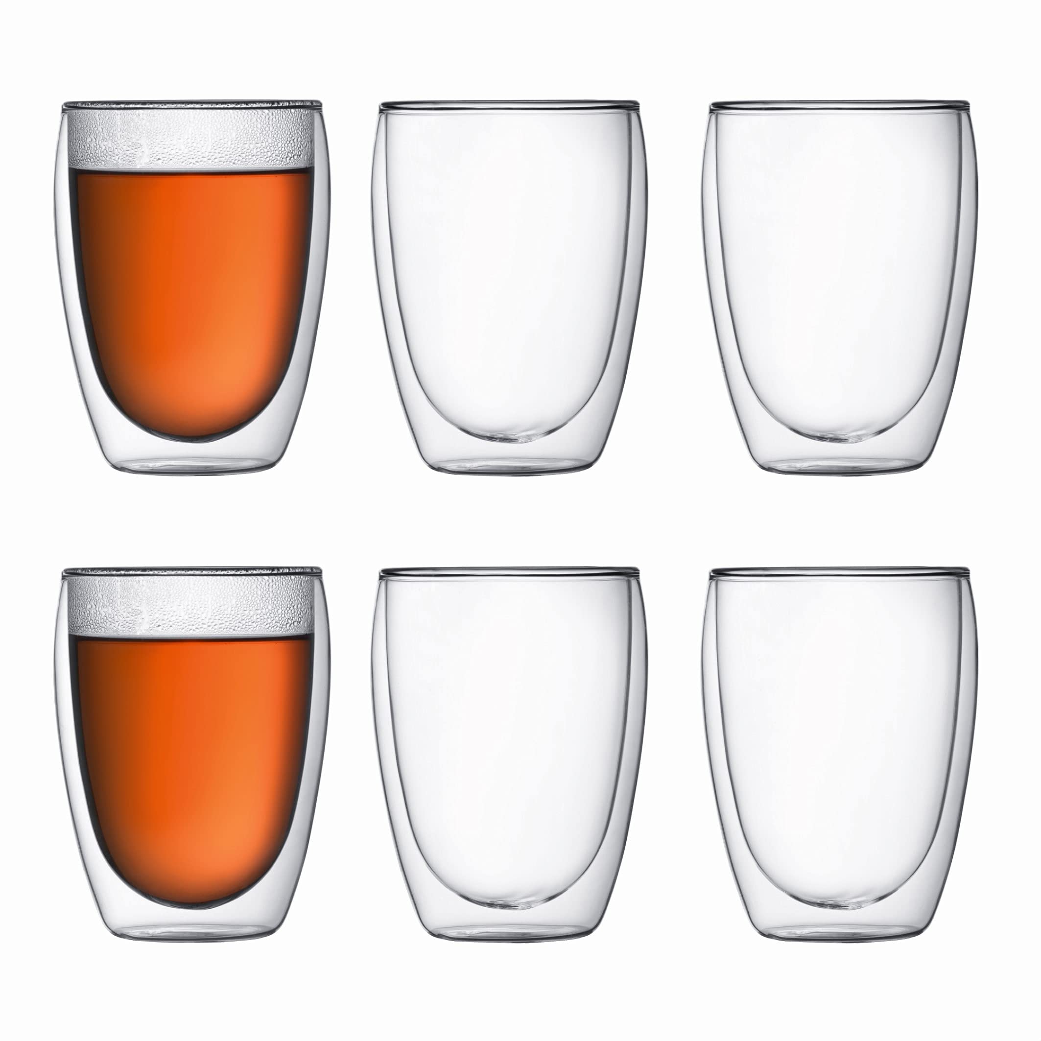 Bodum - 4559-10-12US Bodum Pavina Double Wall Insulated Glasses, 12 Oz. (6-Pack), Clear