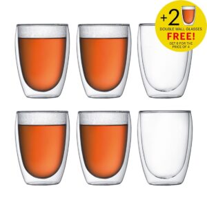 Bodum - 4559-10-12US Bodum Pavina Double Wall Insulated Glasses, 12 Oz. (6-Pack), Clear