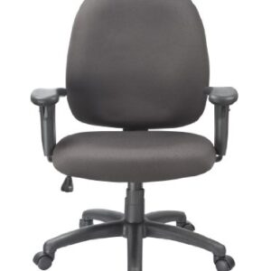 OFFICE FACTOR, Black Task Office Chair, Swivel Adjustable Arms Rest, Lumbar Support, Durable, Commercial Grade Fabric, 250 LBS Weight Capacity