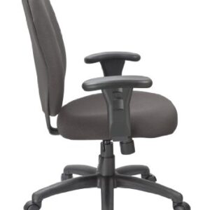 OFFICE FACTOR, Black Task Office Chair, Swivel Adjustable Arms Rest, Lumbar Support, Durable, Commercial Grade Fabric, 250 LBS Weight Capacity