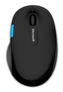 microsoft sculpt comfort mouse - black. comfortable design, customizable windows touch tab, 4-way scrolling,bluetooth mouse for pc/laptop/desktop, works with mac/windows computers