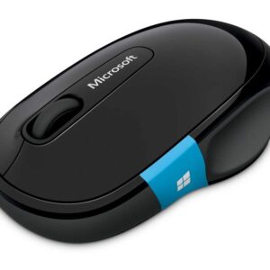 Microsoft Sculpt Comfort Mouse - Black. Comfortable design, Customizable Windows Touch Tab, 4-Way Scrolling,Bluetooth Mouse for PC/Laptop/Desktop, works with Mac/Windows Computers