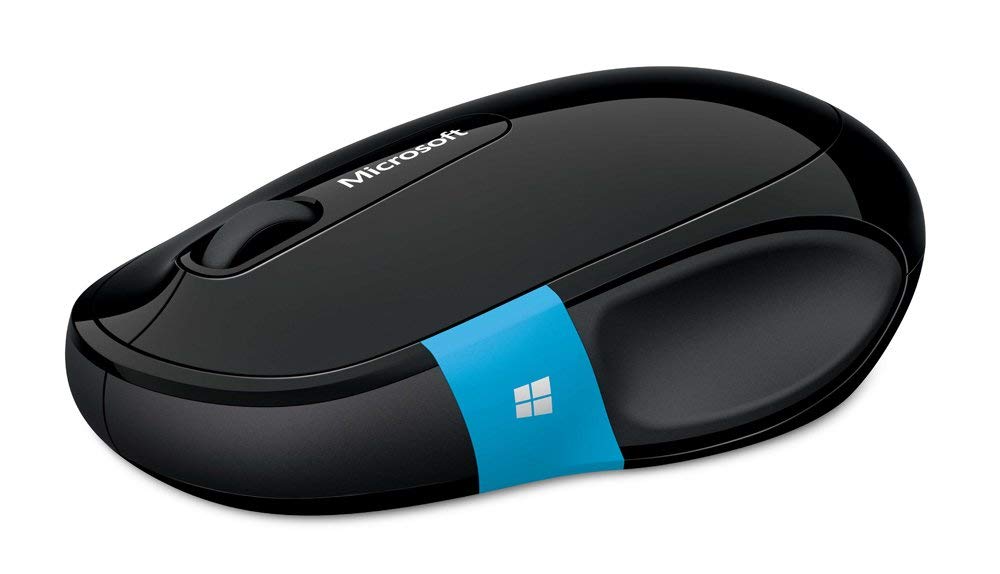 Microsoft Sculpt Comfort Mouse - Black. Comfortable design, Customizable Windows Touch Tab, 4-Way Scrolling,Bluetooth Mouse for PC/Laptop/Desktop, works with Mac/Windows Computers